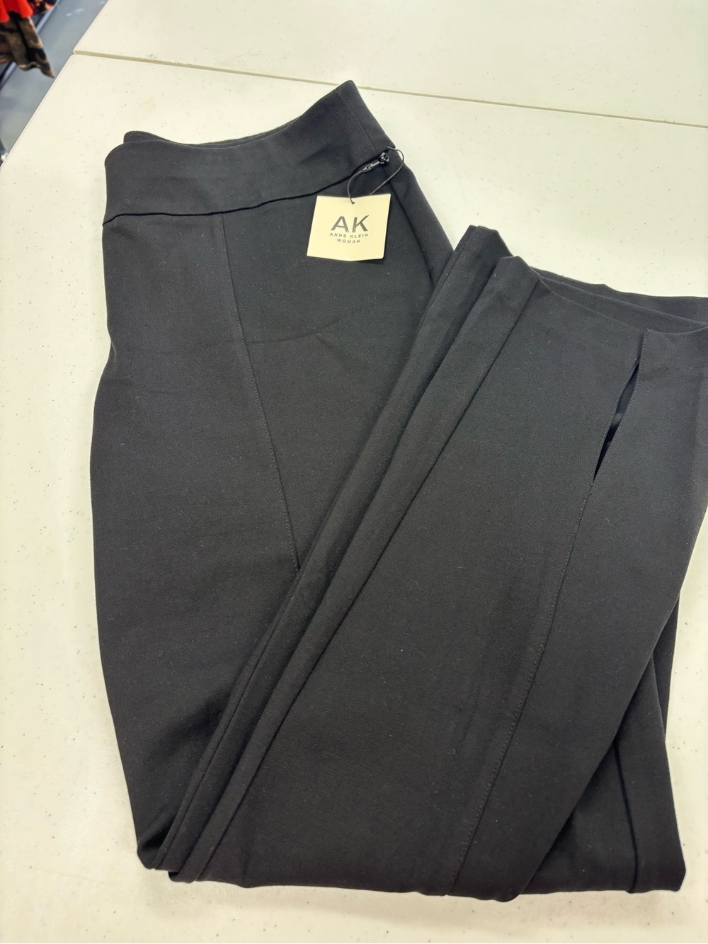 ANNE KLEIN ELASTIC WAIST PULL ON PANTS SLACKS WOMEN 1 X  JET BLACK
SOME STRETCH